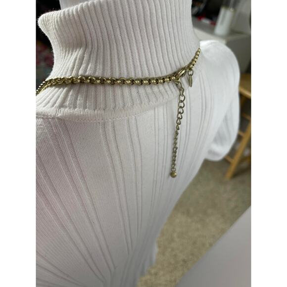 Chico's long necklace gold tone y-drop y drop signed costume jewelry - Picture 11 of 13